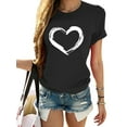 thumbnail image 2 of Innerwin T-shirt à Col Rond pour Femme T-shirt Tenue Quotidienne T-shirt Mode à Imprimé Cœur Noir G, 2 of 7