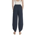 thumbnail image 6 of MINTREUS Womens Baggy Wide Leg Harem Pants Casual Elastic Waisted Palazzo Pants with Pockets, 6 of 7