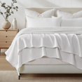 thumbnail image 6 of EVERGRACE Cotton Gauze Full Queen Bedspread, Ultra Soft Prewashed Pick Stitch Matelassé Coverlet, Lightweight Textured Oversized Queen Quilt Bedding Set for All Season, with 2 Shams, White, 6 of 8