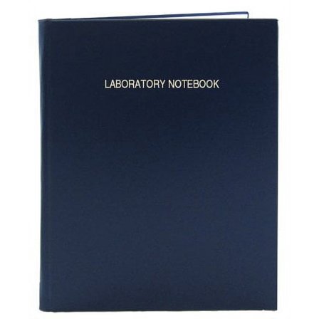 Blue Lined Lab Notebook/Laboratory Notebook - Blue  Blue Grid Pages (.25'' Grid Format), 8 7/8'' x 11 1/4'', Blue Cover, Section Sewn Hardbound (Made in USA)$$Office