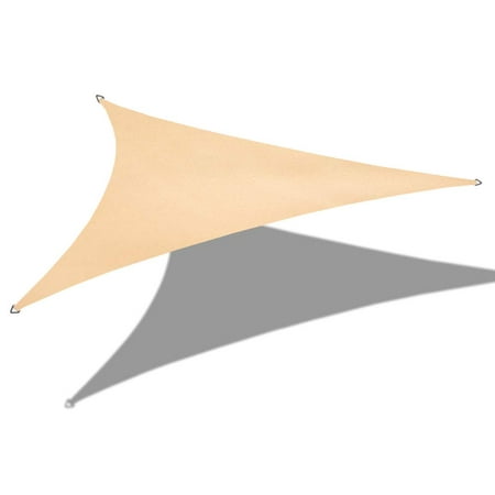 Covered Patios And Decks Beige Triangle Waterproof Sun Shade Sail UV Block Shades Canopy Cover for Patio Deck Pool Pergola Outdoor and Facility - 12' x 12' x 12' ()