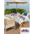 thumbnail image 6 of 60x120 Inch Outdoor Tablecloth with Umbrella Hole Zipper Rectangle Blue Red Butterfly 4th of July Rectangular Tablecloths Waterproof Stars Independence Day Grey Plaid Patio Table Cover for Picnic, 6 of 8