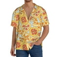 thumbnail image 3 of Fotbe Cute Pizza In Various print Short Sleeve Button Down Shirts for Men Casual Summer Beach Wrinkle Free Shirt-XX-Large, 3 of 7