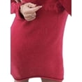 thumbnail image 4 of DYMADE Women Solid Crew Neck Long Sleeve Brushed Elegant Dress, 4 of 4