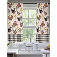 thumbnail image 2 of Farmhouse Rooster Sheer Curtains 72 Inch Length 2 Panels Set Window Treatments, Vintage Watercolor Flowers Black Plaid Rod Pocket Semi Curtains for Living Room/Bedroom/Kitchen Décor, 104"W x 72"L, 2 of 7