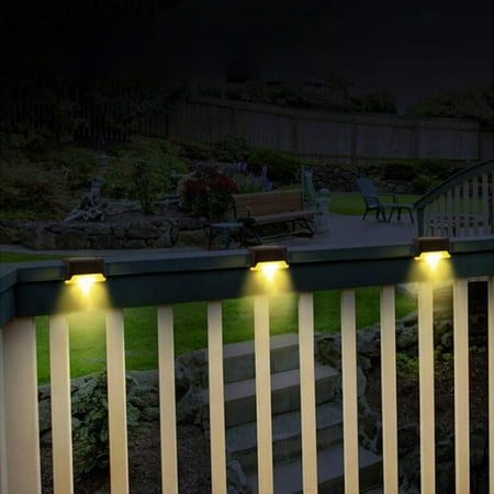 

Solar Deck Lights Outdoor 4 Pack Solar Step Lights Waterproof Led Solar lights for Outdoor Stairs Step Fence Yard Patio and Pathway(Warm White)