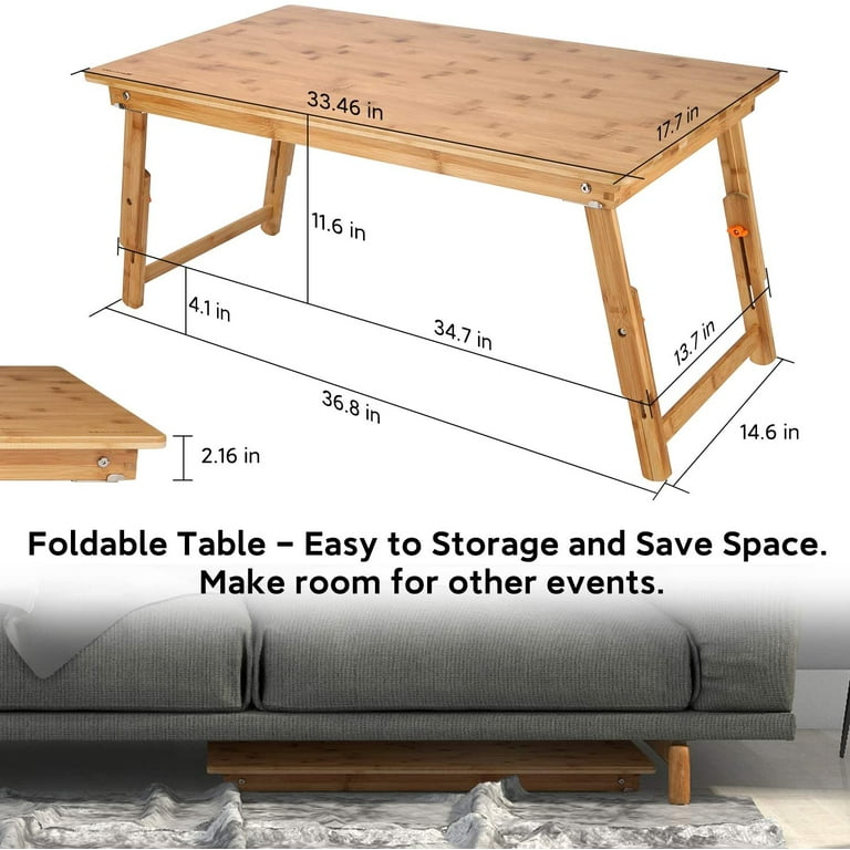 Floor table with clearance folding legs