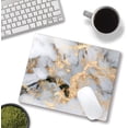 thumbnail image 3 of Mouse Pad, Rectangle Marble Design Anti-Slip Rubber Mousepad for Gaming Office Laptop Computer PC Men Women Kids, Cute Pattern, Gray Gold Marble, 3 of 6