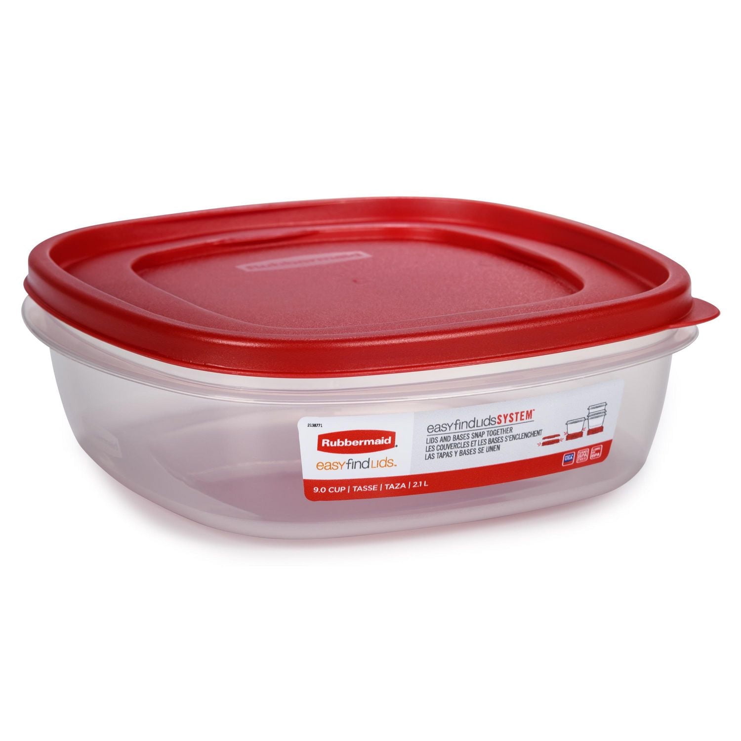 Rubbermaid Easy Find Lids Food Storage Container, 9 Cup, Racer Red