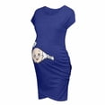 thumbnail image 4 of Vêtements de Grossesse Offres de l'Action de Grâce Liquidation Été Vêtements de Maternité pour Femmes Col Rond Manches Courtes Volants Pli Hauts de Grossesse, 4 of 5