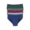 thumbnail image 4 of ToBeInStyle Men's Pack of 6 Assorted Cotton Bikini Briefs w/ Stripes - Large, 4 of 7