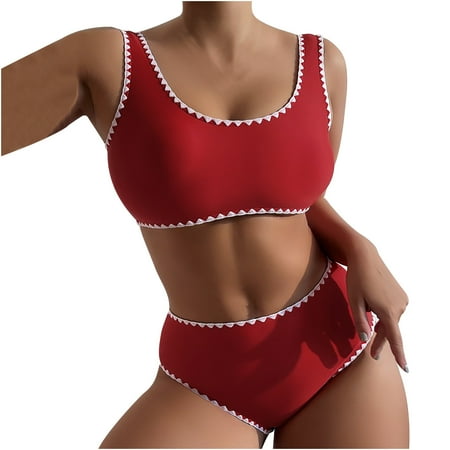 

Women s Split Swimsuit Two-piece Sets Stretchy Sport Swimwear Bra And Thong