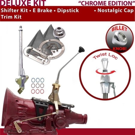 American Shifter TH400 Shifter Kit Chrome 10 in. E Brake Trim Kit Dipstick for EF689