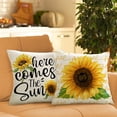 thumbnail image 5 of Fall Sunflower Pumpkin Decorative Throw Pillow Cover 16x16 Set of 4, Autumn Flower Quote Farmhouse Porch Patio Outdoor Pillowcase, Harvest Seasonal Vintage Sofa Couch Cushion Case Home Decor, 5 of 6