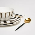 thumbnail image 6 of Ozarke Davi Black Crossroad Plates Set, Fine Bone China (Set of 12), 6 of 9