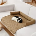 thumbnail image 2 of Qocolhg Waterproof Pet Couch Car Seat Bed Mat - Dog Cat Anti-Slip Washable Sofa Protector, Durable Chew Proof Pad for Furniture, Kennel, Home & Travel, Washable Reusable Pet Diaper with Pillow,Khaki, 2 of 8