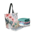 thumbnail image 2 of FORMRS Womens Canvas Tote Bag with Zipper Inner Pocket Shoulder Handbag, Flowers and Leaves, 2 of 7