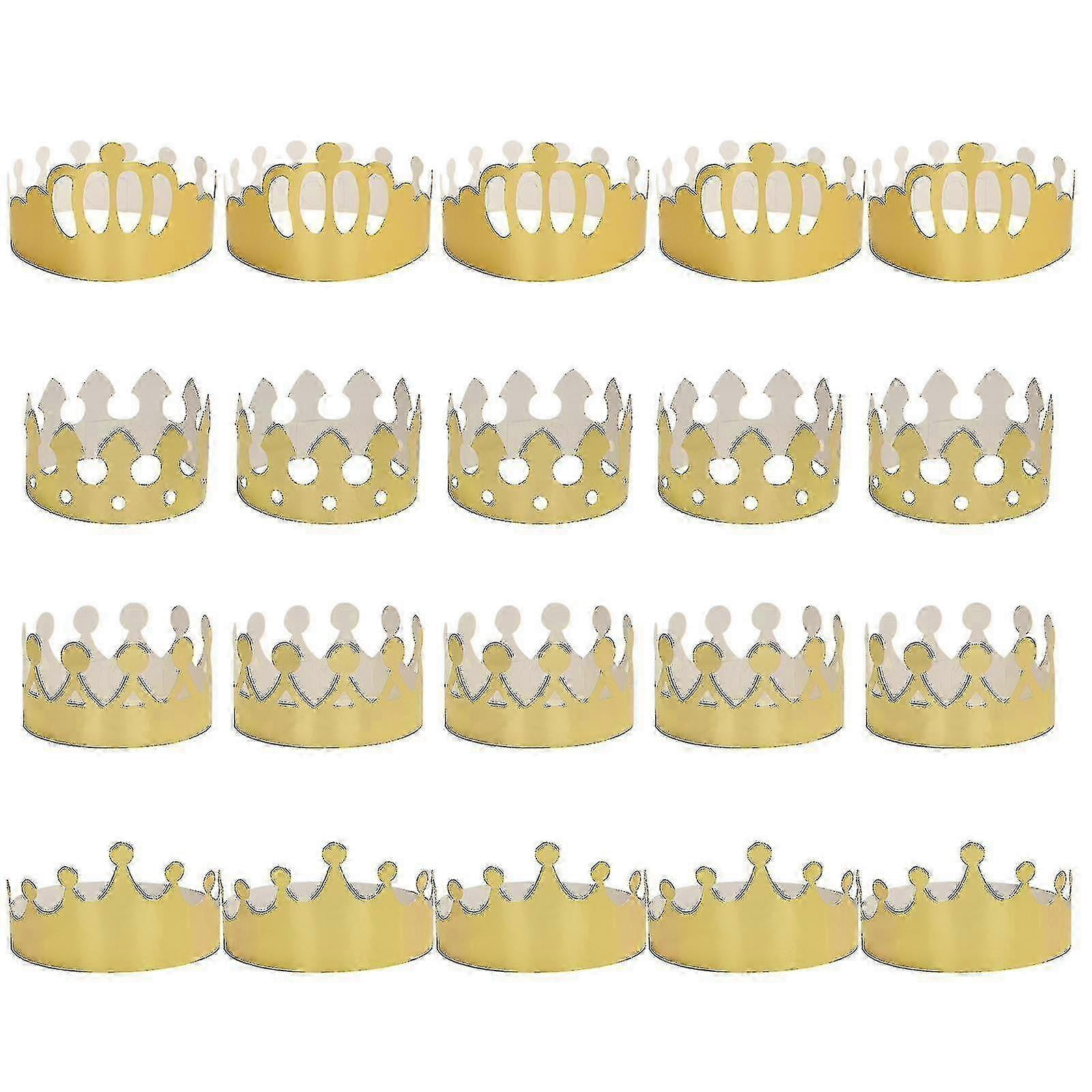 Corona de reina y sombrero de rey, 20 piezas de coronas de papel ...
