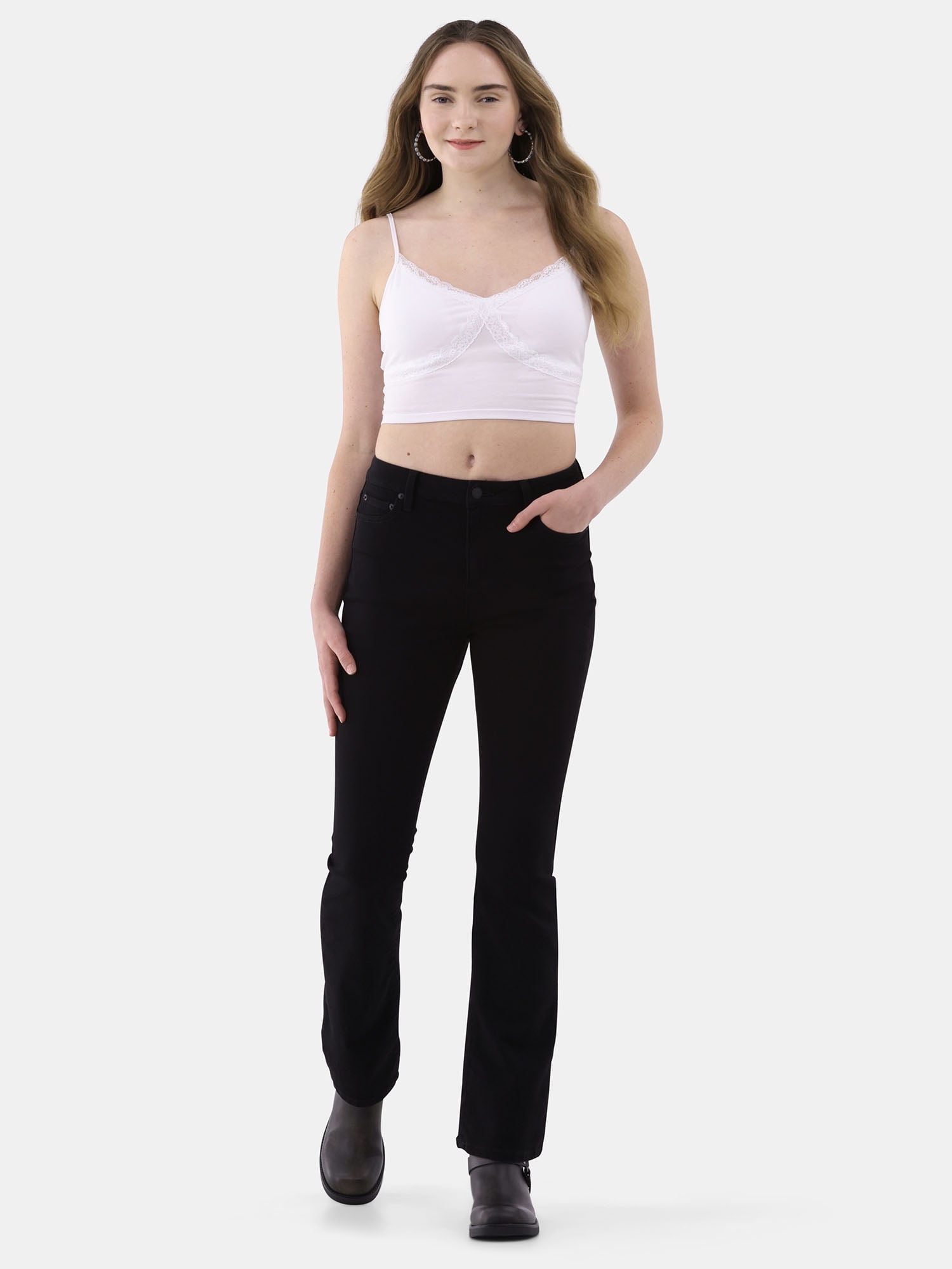 No Boundaries Mid Rise Bootcut Jeans, 32” Inseam, 1 or 2-Pack, Women’s