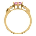 thumbnail image 4 of 1.72 ct Round Cut Simulated Pink Diamond 3 Stone 18K Yellow Gold Womens Engagement Ring, 4 of 5