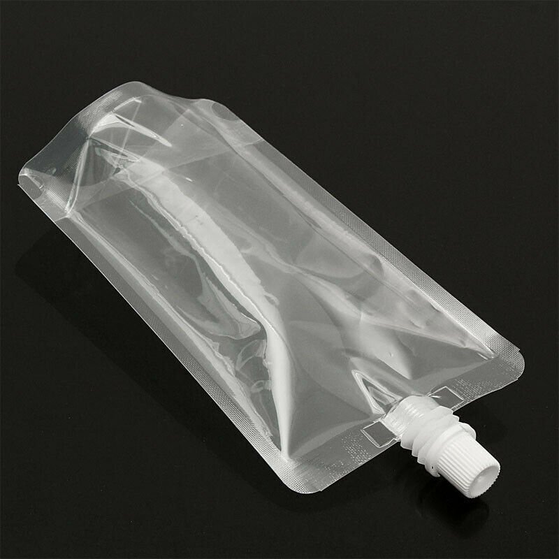Flintronic Lot de 6 pochettes à boisson pour festivals, bouteilles de voyage en plastique transparent rechargeables, réutilisables, pique-nique, camping, fête, Halloween, boissons chaudes et froides