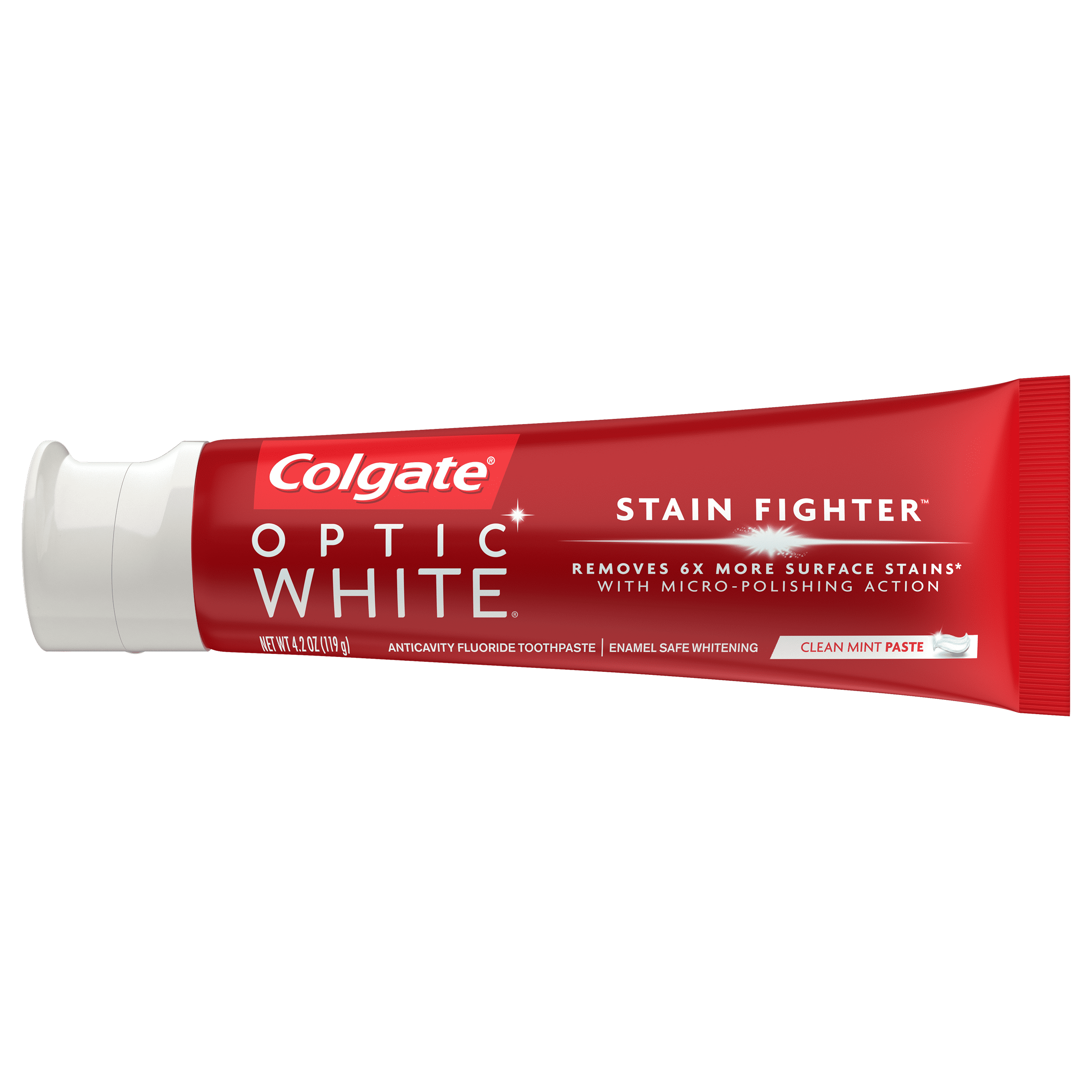 Colgate Optic White Stain Fighter Stain Removal Toothpaste, Clean Mint ...