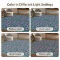 thumbnail image 7 of ODIKA 4'x6' Teal Tulip Geometric Art Dan Washable Area Rug Intricate Floral Motifs With Modern Symmetry And Bold Borders for Home Office, Under Desk, Non-Slip Chair-Friendly, Flatwoven, 7 of 7