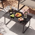 thumbnail image 3 of Gotland 4 Pieces Outdoor Furniture Set All Weather Textile Fabric Patio Conversation Set w/Coffee Table, Loveseat, 2 Single Chairs for Patio, Yard, Garden, Lawn(Brown), 3 of 7