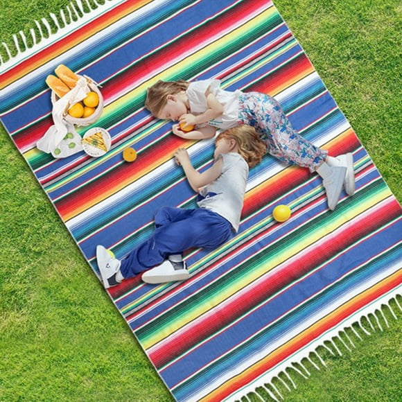 Usloyux Home Blankets and Throws Clearance Tablecloth Table Runner Multifunctional Woven Blanket Conditioning Blanket Camping Blanket Picnic Blanket Suitable For Home Outdoor School Office, Multicolor