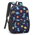 thumbnail image 2 of Dinosaur and Planet Navy Pattern 17" School Backpacks for Teens,Waterproof Oxford Fabric,S-Shape Padded Straps for School,Travel,Hiking,Camping, 2 of 6