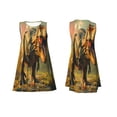 thumbnail image 7 of Honeii Realistic Style Forest Dinosaur Print Women's Sleeveless Dress, Loose Fit Casual Dress for Women, Summer Fashion Dress, 7 of 7