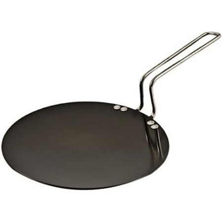 Futura Hard Anodised Concave Tava Griddle 8 in. - 4.06mm with Steel Handle