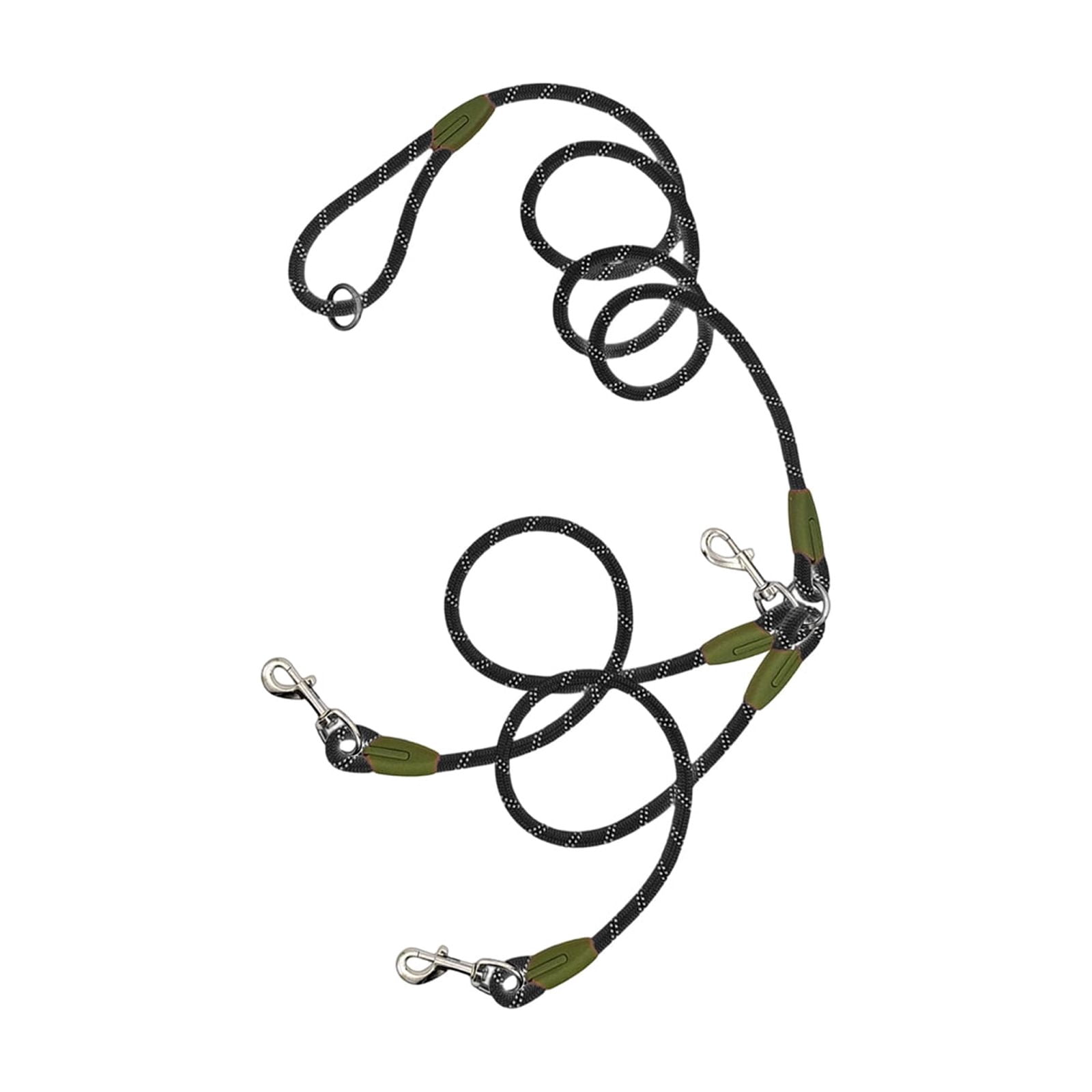 Hands-Free Double Dog Leash for 2 Dogs, Nylon Reflective Leash with Waist and Shoulder Strap, Bungee Leash for Medium and Large Dogs, Multi-Dog Walking