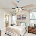 thumbnail image 5 of Bella Depot 52" Modern Silver Crystal Ceiling Fan 6-Speed Reversible with Light and Remote Control, 5 of 11