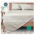 thumbnail image 4 of Twin Sheet Set - 1800 Ultra-Soft Microfiber Twin Bed Sheets - Deep Pockets - Easy Fit - Extra Soft - 3 Piece Set - Bedding Sheets & Pillowcases (Twin, Pinstripe - Stone/White), 4 of 9