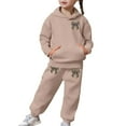thumbnail image 5 of Girls Pants Sets Bow Print Design Pullover Hoodie Jogger Outfits Clothes, 5 of 7