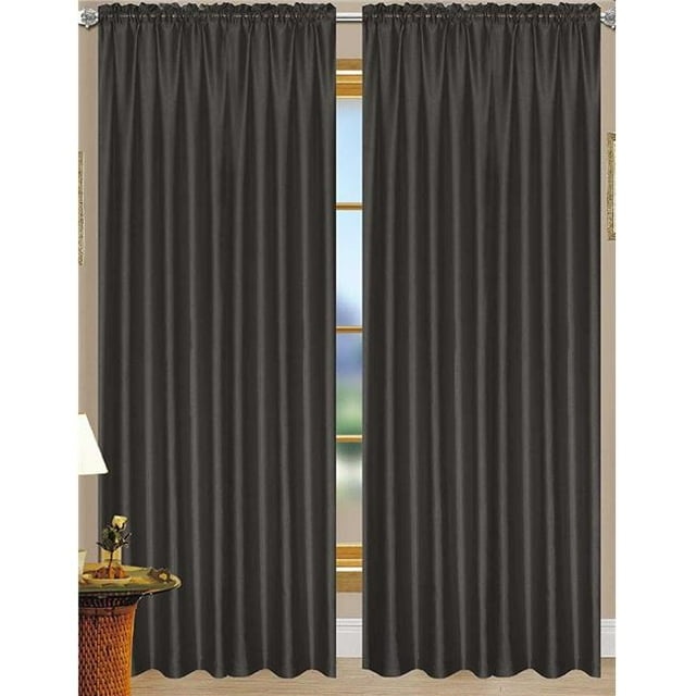 RT Designers Collection PNN03106 Panneau de Rideau en Faux Soie Nikki 54 x 84 Po, Poche pour Tringle, Noir