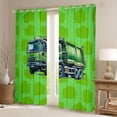 thumbnail image 2 of Castle Fairy Watercolor Garbage Truck Curtains Pack of 2 (42x84 Each) for Teens, Minimal Solid Background Curtains Blackout for Bedroom, Green, 2 of 6