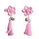 thumbnail image 1 of EeaseMX 1 par de pinzas para el pelo con forma de flor y campana, con borlas, para niñas, estilo chino, accesorios para el cabello (rosa), 1 of 8