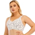 thumbnail image 4 of Magazine Women's Full Coverage Sleeping Bras Racerback Non-Padded Floral Plus Size Bra, 4 of 6