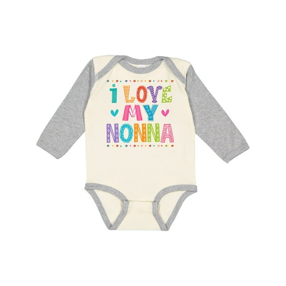 Inktastic I Love My Nonna Baby Clothes Girls Long Sleeve Baby Bodysuit