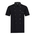 thumbnail image 1 of Chef Coat Jacket Chef Wear Industria alimentaria Cocina de manga corta Uniforme de cocina Negro Zulema chaqueta de cocinero, 1 of 8