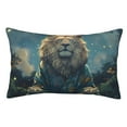thumbnail image 1 of Fotbe Starry Sky Meditating Lion Funda de Almohada Decorativa Estilo Occidental, Lujo en Algodón, Fundas para Almohadas King, Cojín Estampado para Decoración del Hogar-16"x24", 1 of 6