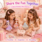 4 PCS 6 Inch Small Princess Girl Mini Dolls fit for 3+ Year Old Little Girls Gift
