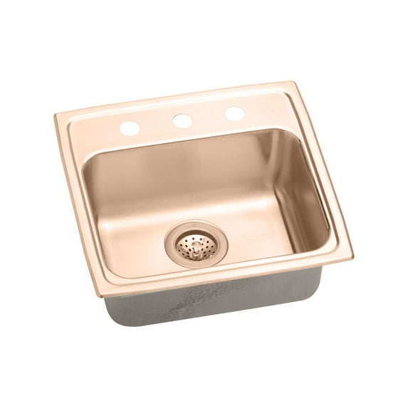 Elkay Lrad191855-Cu Lustertone 19" Copper Drop In Lavatory Sink - 4 Hole (Centered)