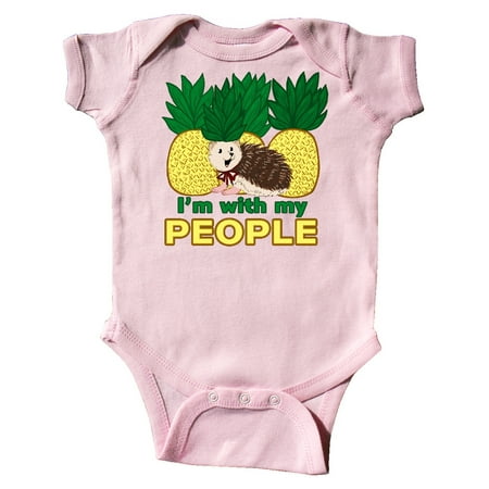 

Inktastic I m With My People-Pineapple Hedgehog Gift Baby Boy or Baby Girl Bodysuit