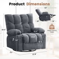 thumbnail image 2 of JMYMRY Swivel Rocker Recliner Chair with Vibration Massage and Heating, Cup Holders and Side Pockets, Adjustable Lounge Chair for Living Room, USB Charge Port,Blue, 2 of 8