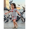thumbnail image 4 of BemeyourBBs Toddler Baby Girl Boys Summer Clothes Cute Infant Baby Girls Cherry Strawberry Watermelon Outfit Striped Short Sleeve T Shirt Tops and Shorts 2 Pcs Set, 4 of 9
