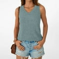 thumbnail image 3 of Womens Knitted Tank Tops, Sleeveless Shirts for Women Fall Fashion Loose Fit Solid Color Ribbed V Neck Sweatshirts, 3 of 4