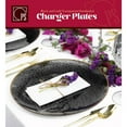 thumbnail image 4 of Round Charger Plates [13 Inch - 8 Pack] Disposable Plastic Dinner Plate Chargers , Black Transparent/Gold Rimmed Wedding Charger Plates, Elegant Chargers for Parties Holiday and Events - Posh Setting, 4 of 6